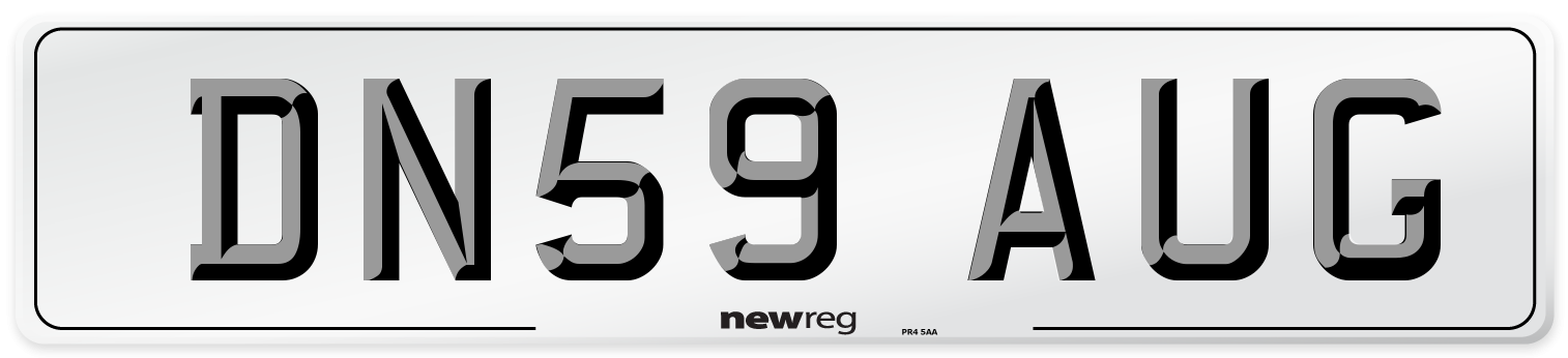 DN59 AUG Number Plate from New Reg